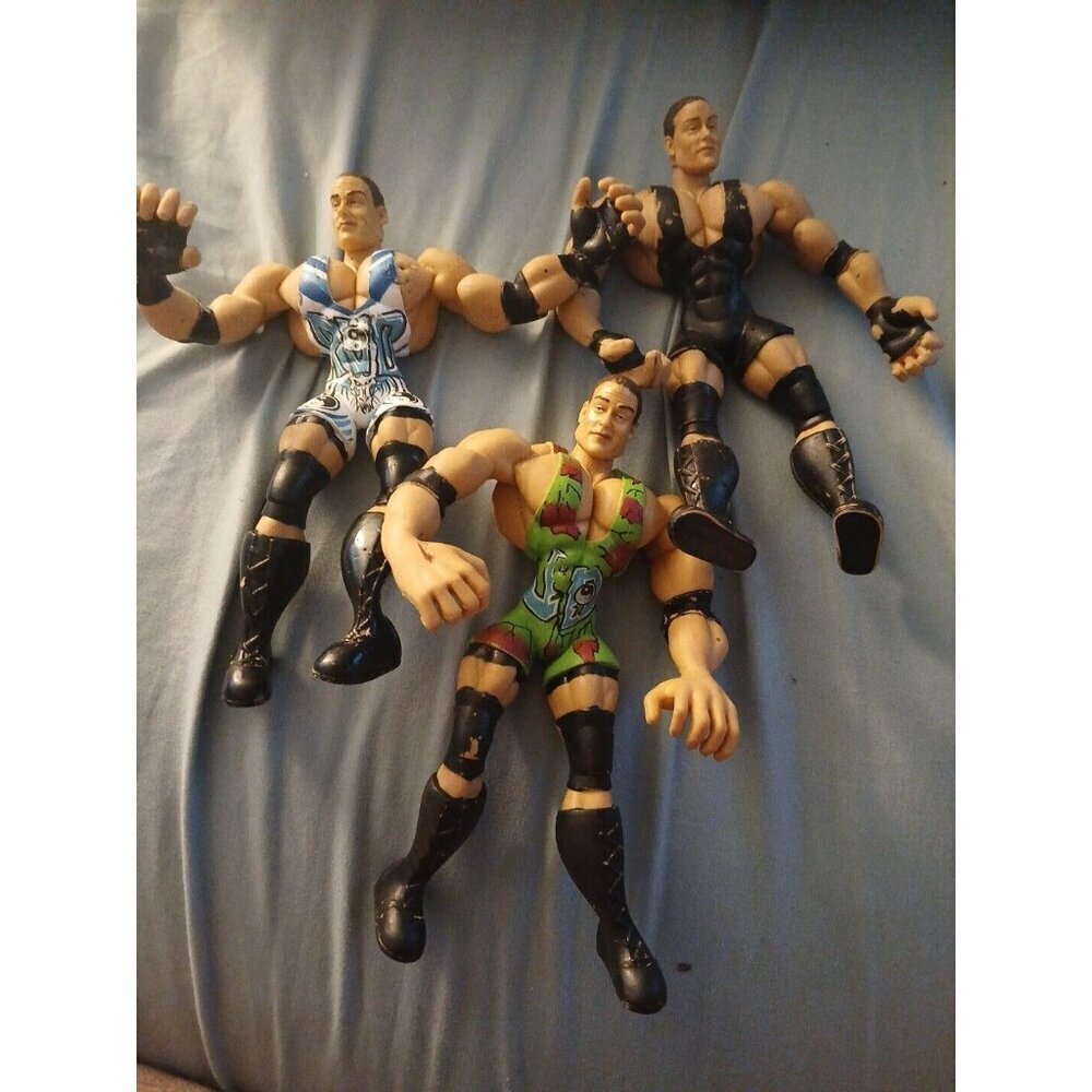 2003 WWF WWE Jakks RVD Rob Van Dam Flex-ems Wrestling Figure Series Lot Of 3!!!